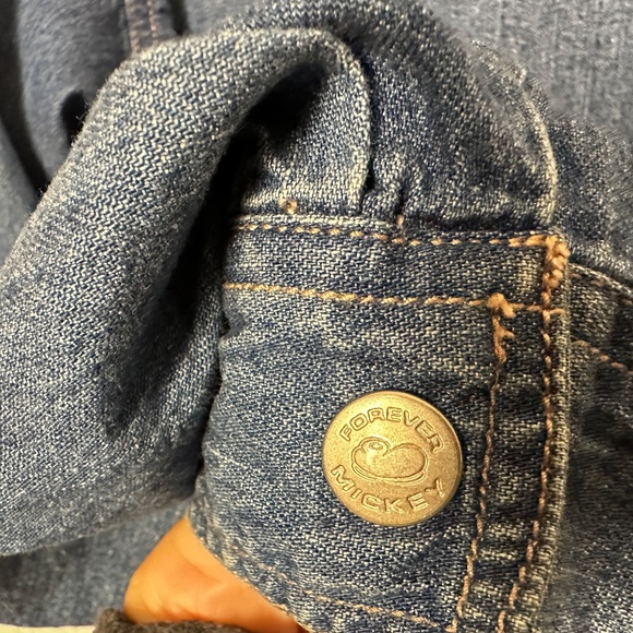 Disney Forever Mickey Embroidered Denim Zip-Up Jacket Shirt - Picture 7 of 15